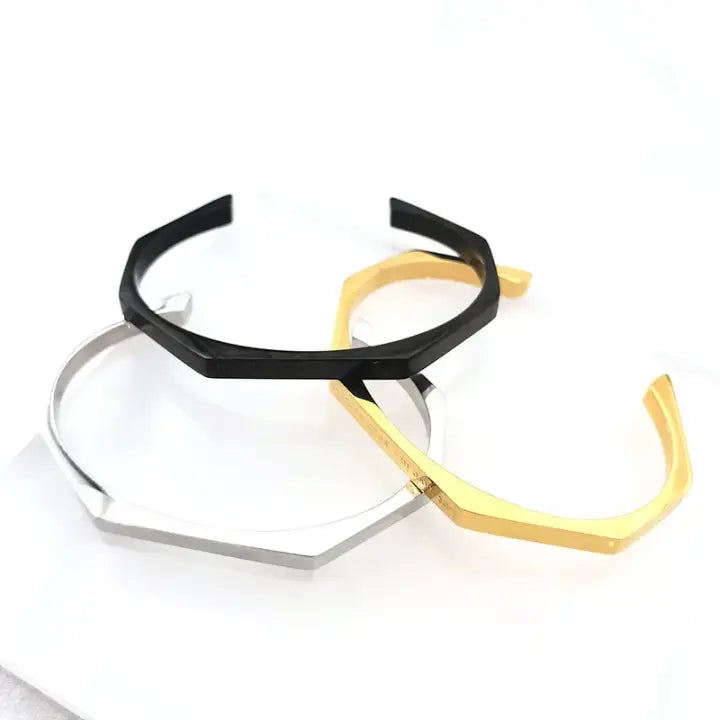 Minimalist Stainless Steel Open Cuff Bracelet