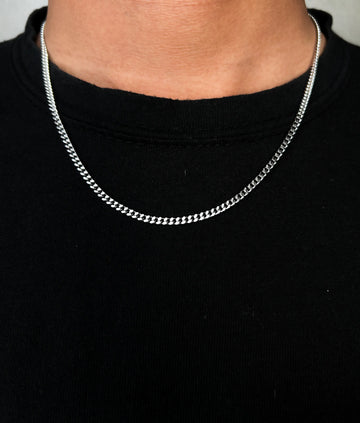 Stylish Silver Cuban Chain Necklace for Men – Premium Stainless Steel Minimal Chain