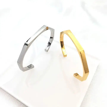 Minimalist Stainless Steel Open Cuff Bracelet
