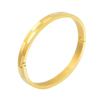 Premium Gold Tone Stainless Steel Bangle – Minimalist Classic Bracelet
